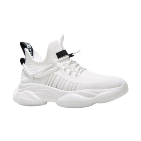 Men’s White Black Knit Sneakers