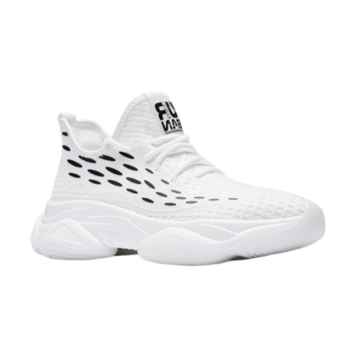 Men’s White Black Knit Sneakers