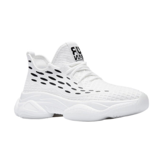 Men’s White Black Knit Sneakers