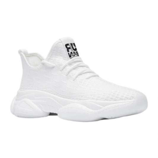 Men’s All White Knit Sneakers