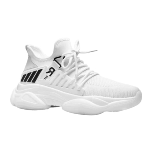 Men’s White Black Knit Sneakers